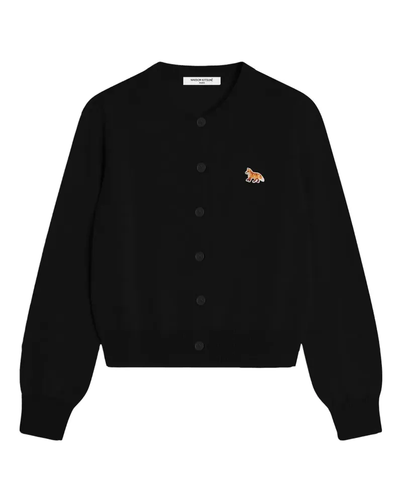 Kitsuné Fox Patch cardigan - Schwarz Schwarz