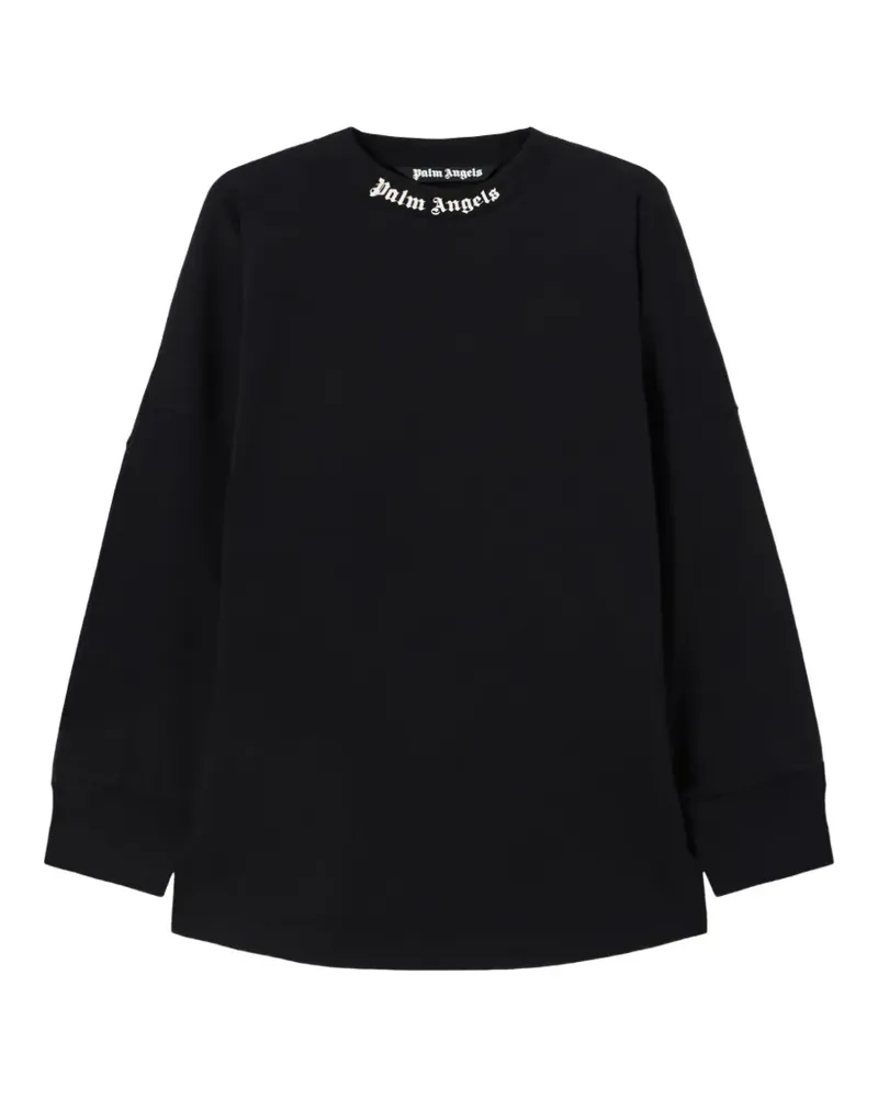 Palm Angels Langarmshirt mit Logo - Schwarz Schwarz