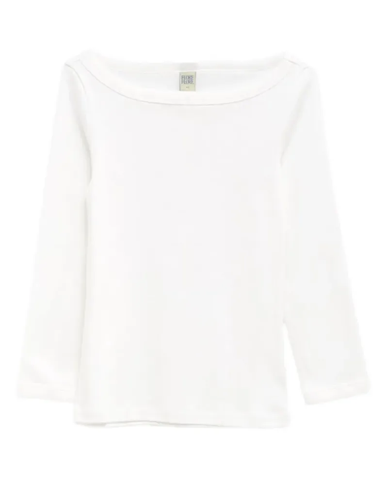 Flore Flore T-Shirt mit U-Boot-Ausschnitt - Weiß Weiß