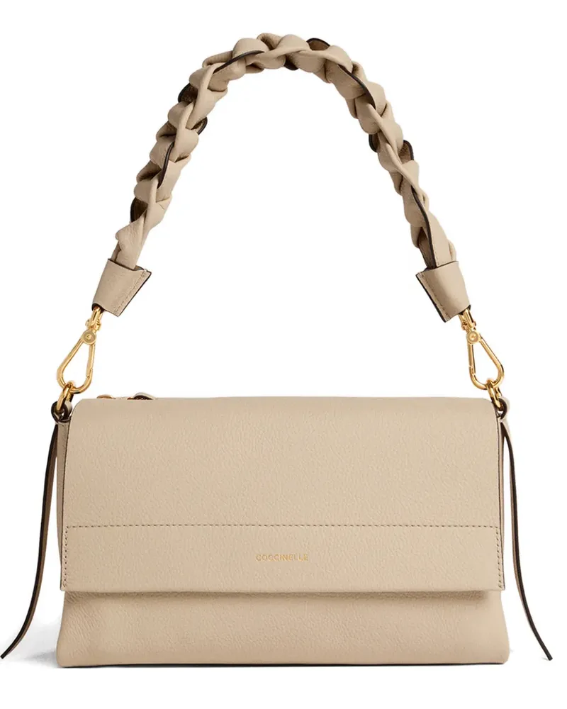 Coccinelle Kleine Boheme Schultertasche mit Flechtriemen - Nude Nude