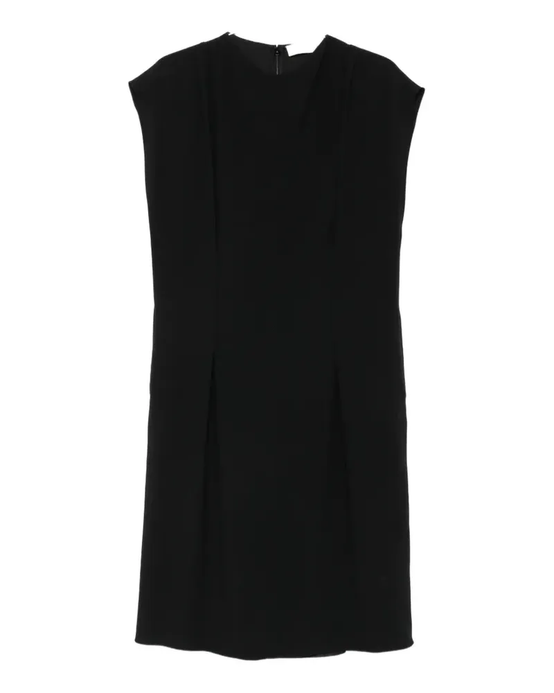 Lanvin Plissiertes Midikleid mit Schleife - Schwarz Schwarz