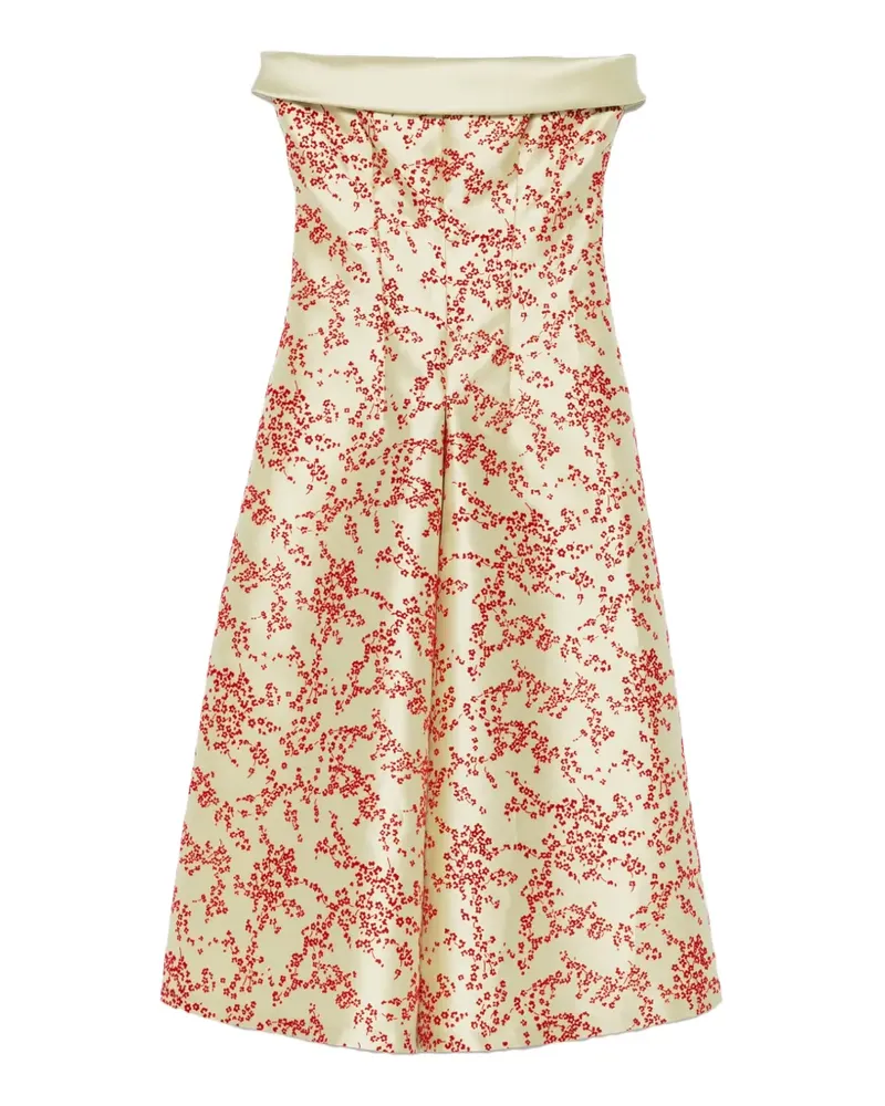 Alberta Ferretti Schulterfreies Midikleid mit Blumenprint - Grün Grün