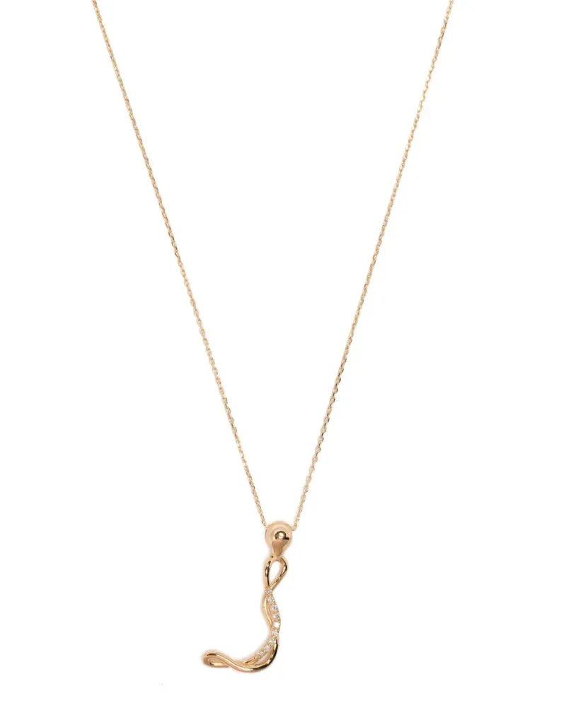 Charlotte Chesnais 18K yellow gold Letter J diamond necklace Gold