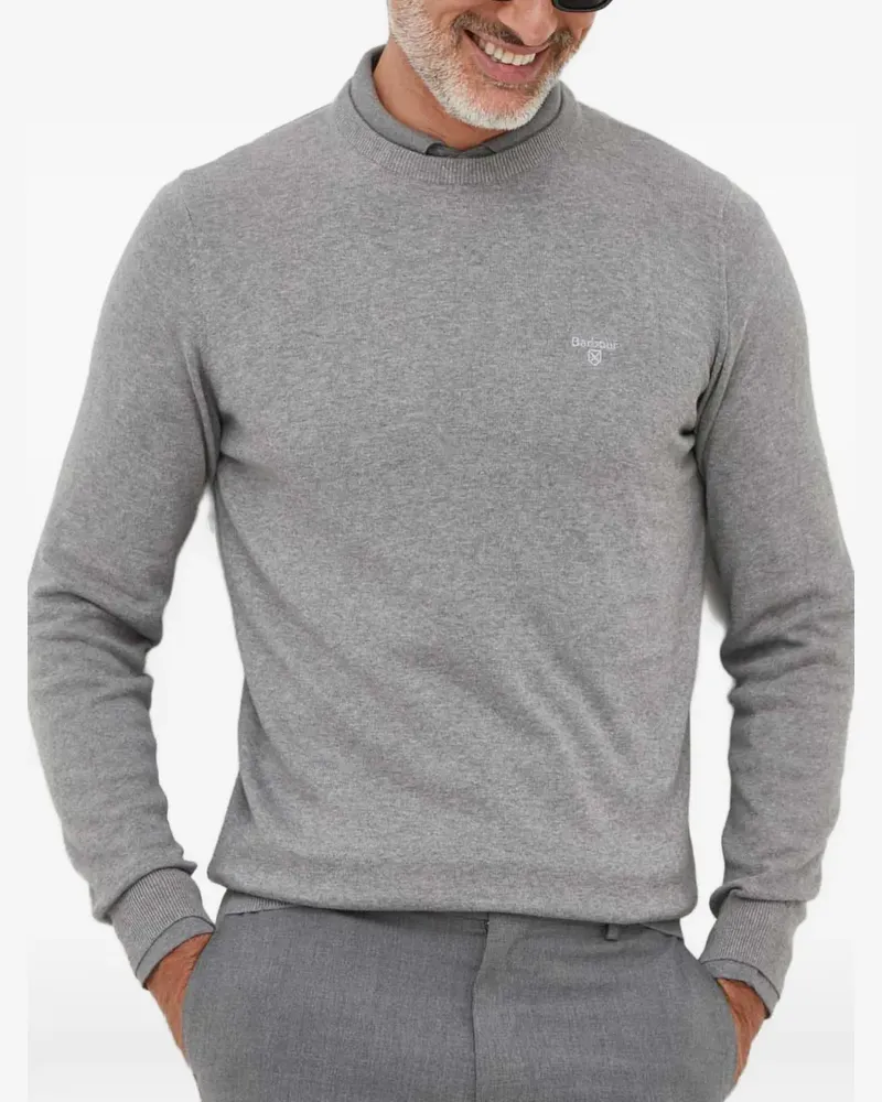 Barbour Pima Pullover mit Logo-Stickerei - Grau Grau