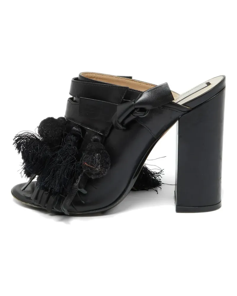 N° 21 fringed heeled mules - Schwarz Schwarz