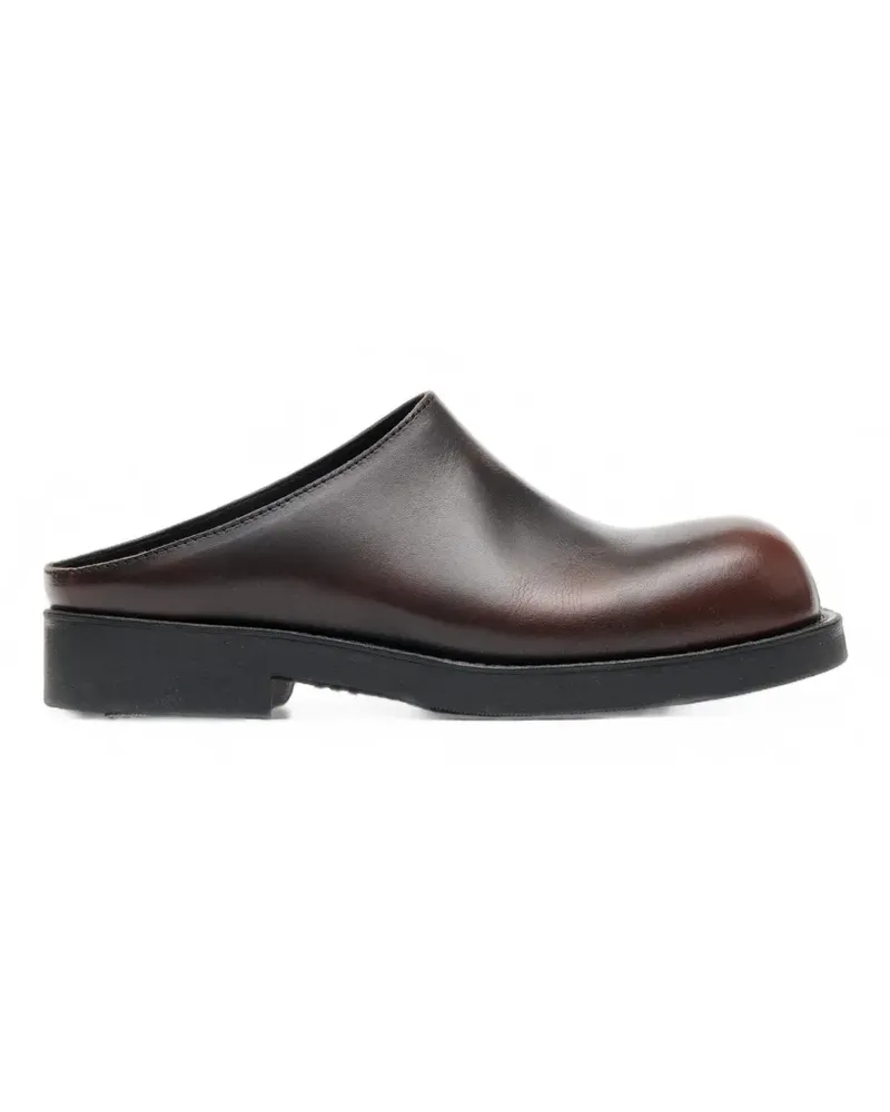 Maison Margiela brushed leather biker mules - Braun Braun