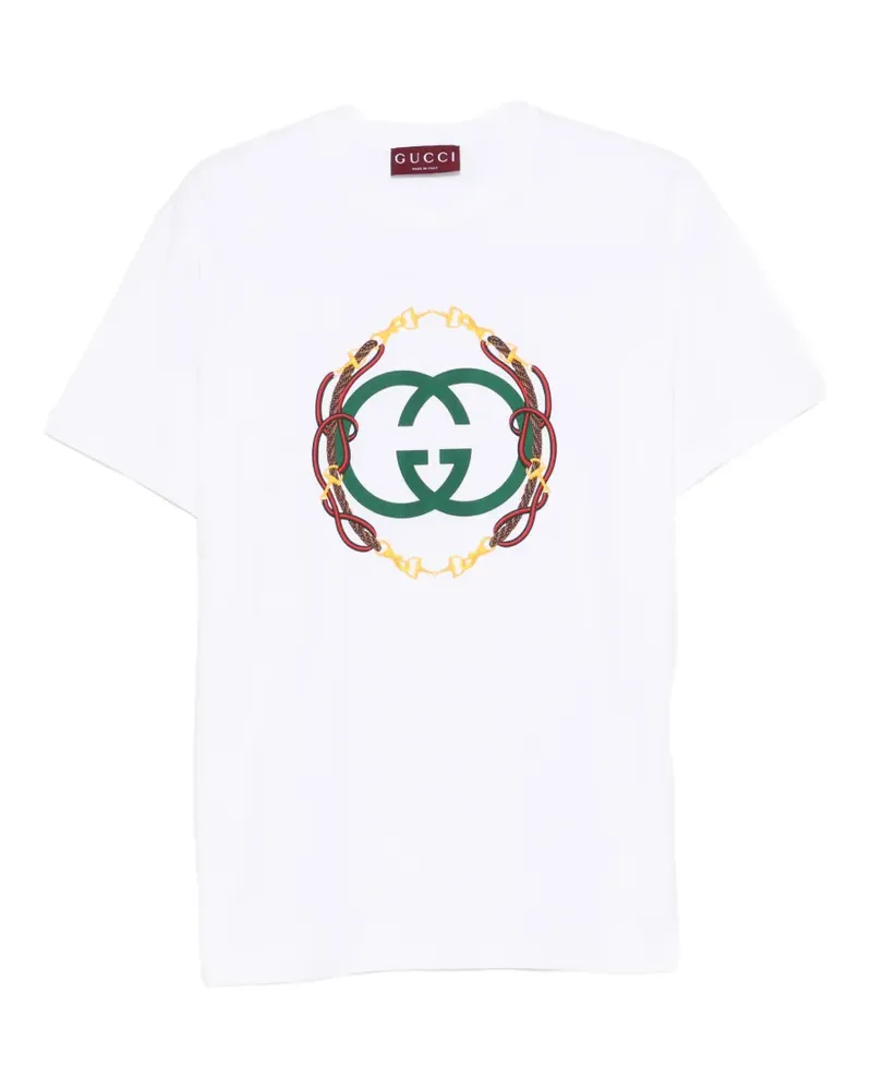 Gucci T-Shirt mit Logo-Print - Weiß Weiß