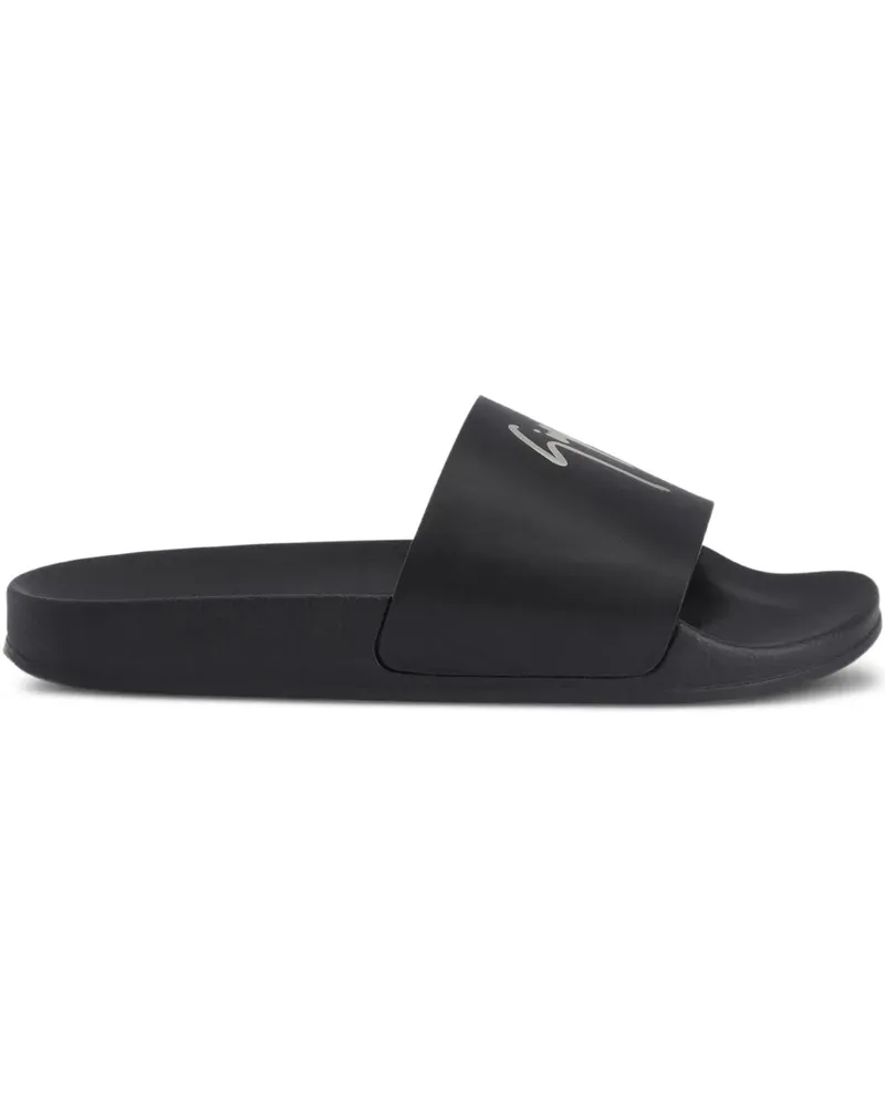Giuseppe Zanotti Brett Sandalen mit Signature-Verzierung - Schwarz Schwarz