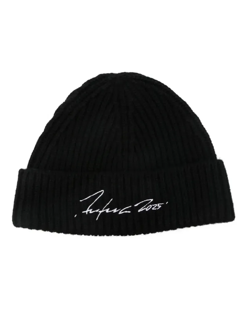 Kenzo Gerippte Signature Beanie - Schwarz Schwarz