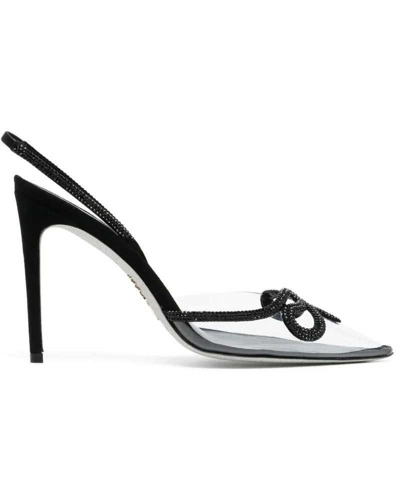 René Caovilla Sandalen mit Strass 90mm - Schwarz Schwarz