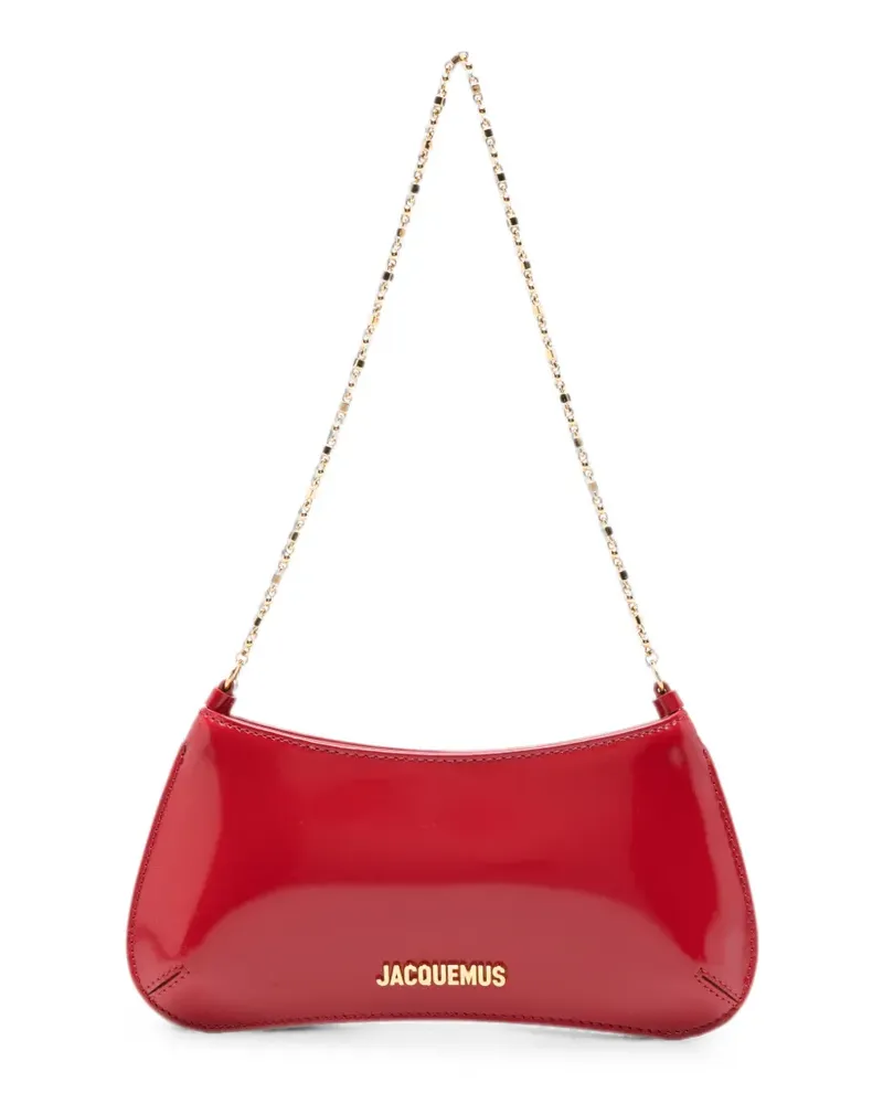 Jacquemus Kleine Bisou Chaîne Schultertasche aus Lackleder mit Kettenriemen - Rot Rot
