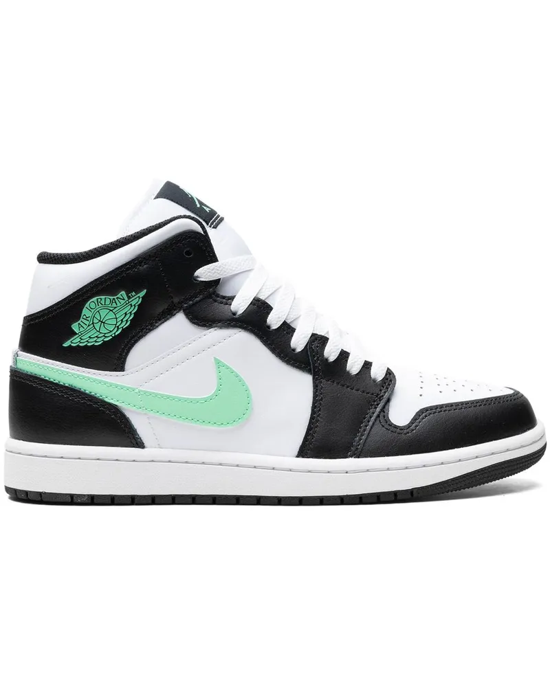 Jordan Air  1 Mid "Green Glow" Sneakers - Schwarz Schwarz