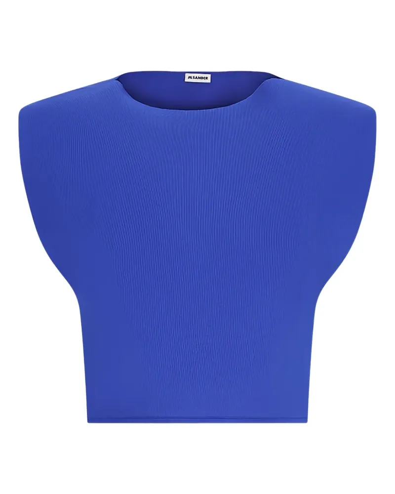 Jil Sander padded-shoulder cropped top - Blau Blau