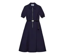 Gürtel-Midikleid mit Reißverschluss - Blau