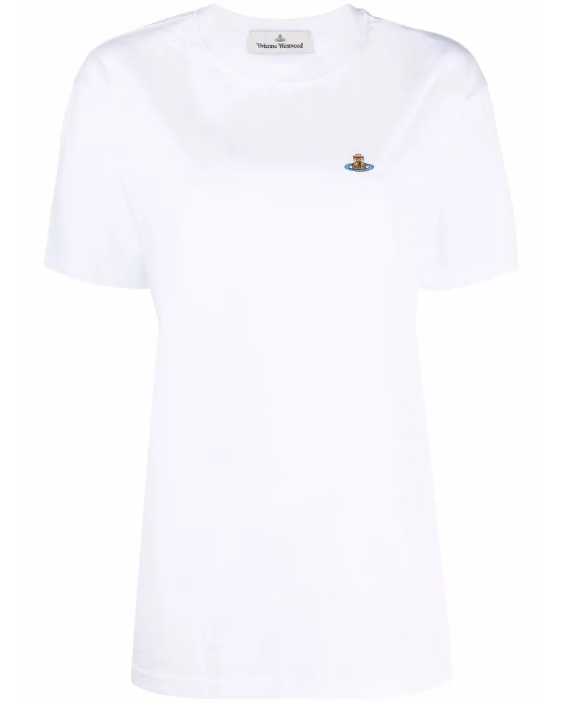 Vivienne Westwood Besticktes T-Shirt aus Bio-Baumwolle Weiß