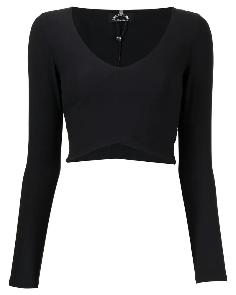 The Upside Cropped-Oberteil mit V-Ausschnitt - Schwarz Schwarz