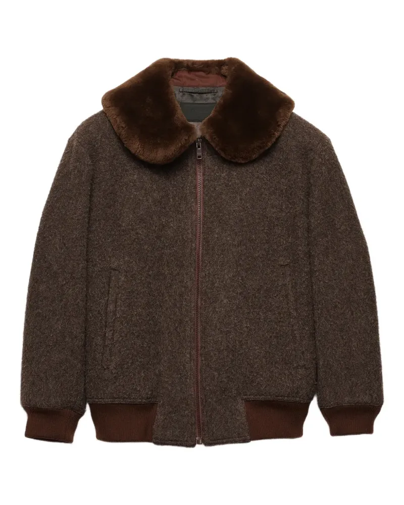 Prada Jacke mit Shearling-Kragen - Braun Braun