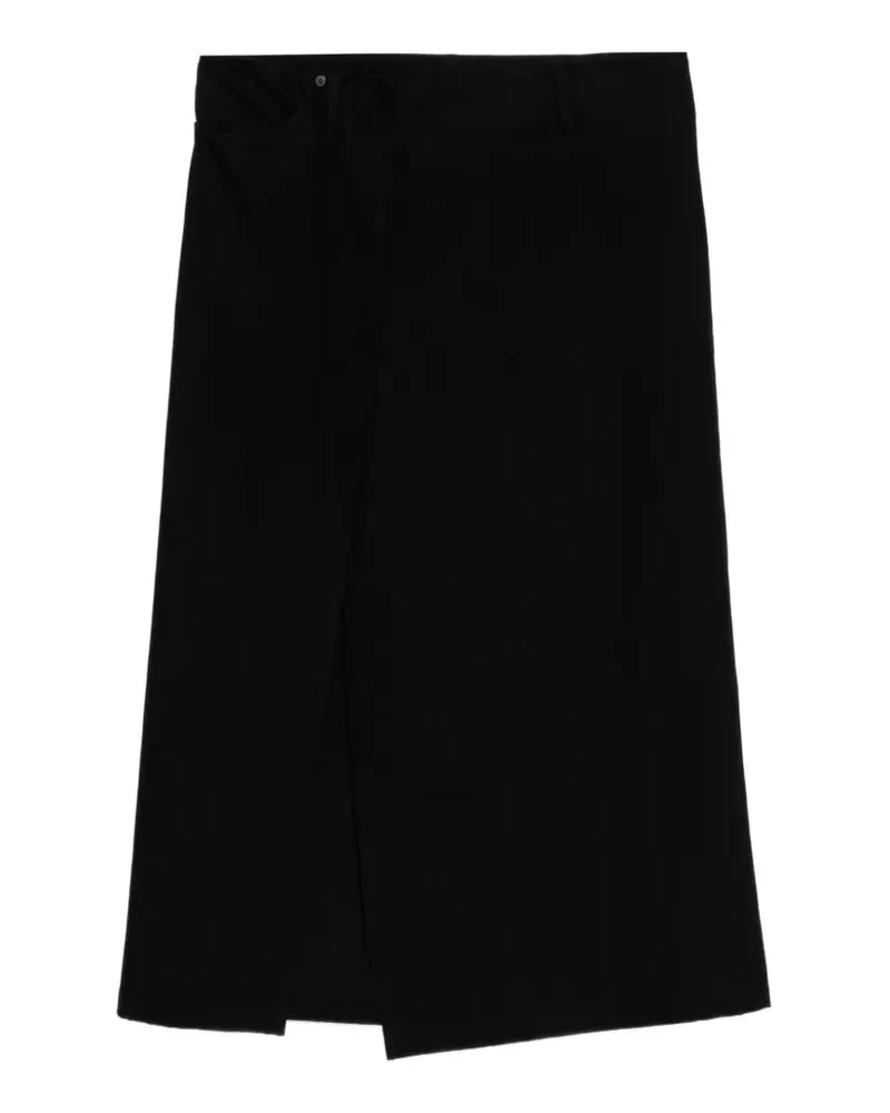 Yohji Yamamoto Maxirock aus ungleichmäßigem Garn - Schwarz Schwarz