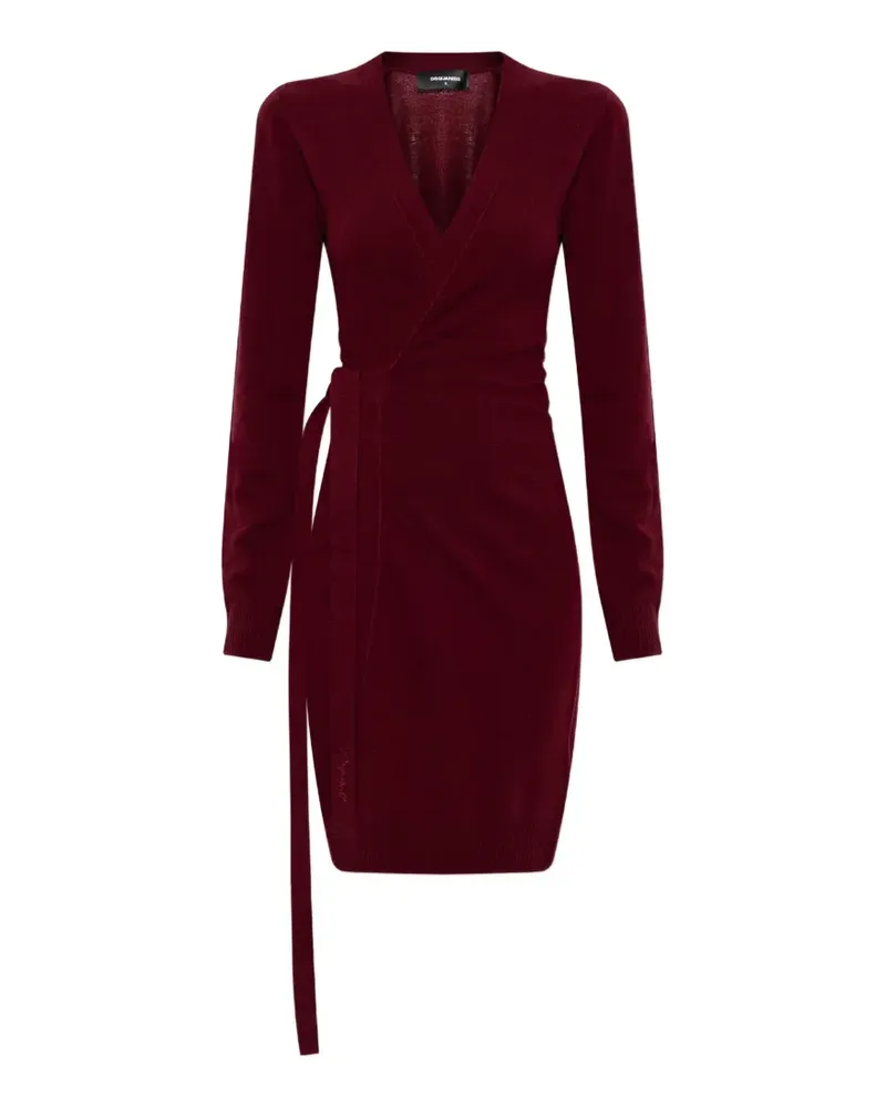 Dsquared2 waist-tie wrap mini dress - Rot Rot
