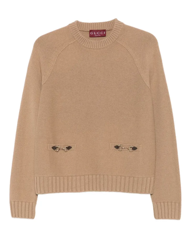 Gucci Landärmeliger Pullover mit Zopfmuster - Braun Braun