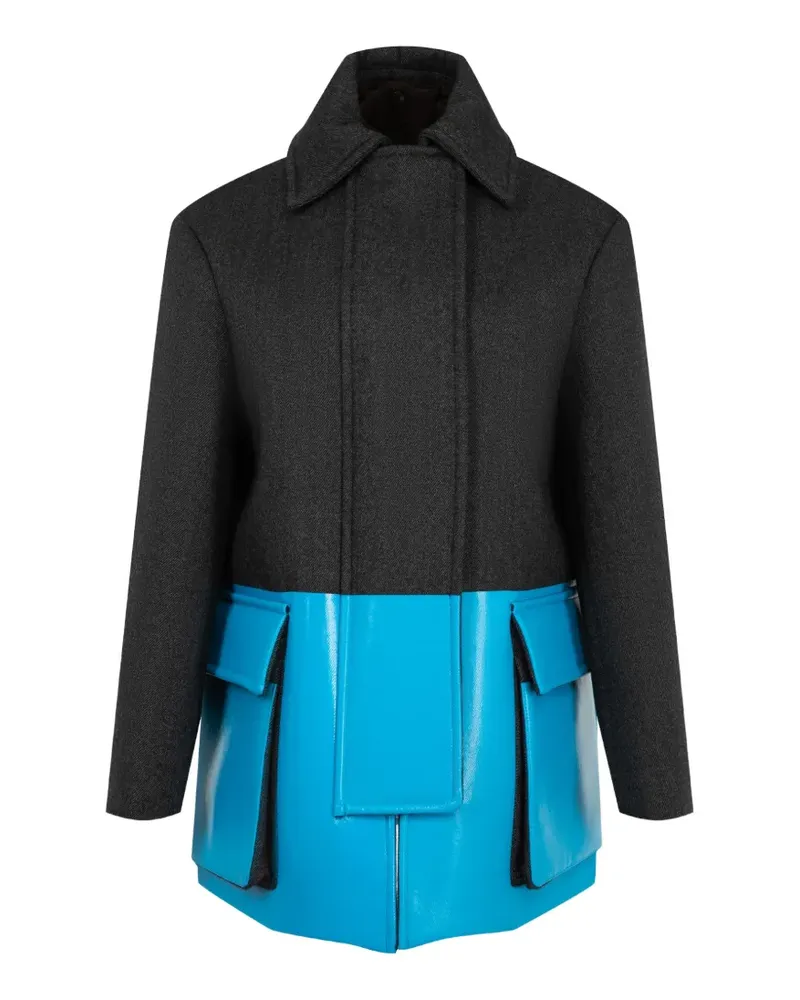 Loewe colour-block single-breasted coat - Grau Grau