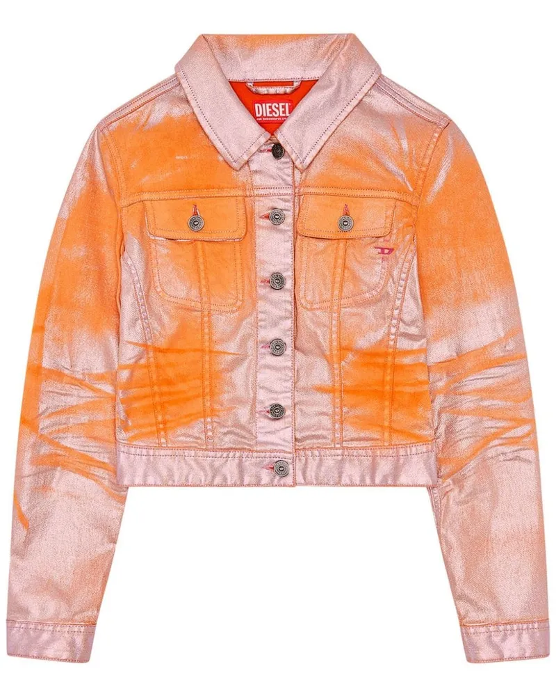 Diesel De-Slimmy-S Cropped-Jeansjacke - Orange Orange