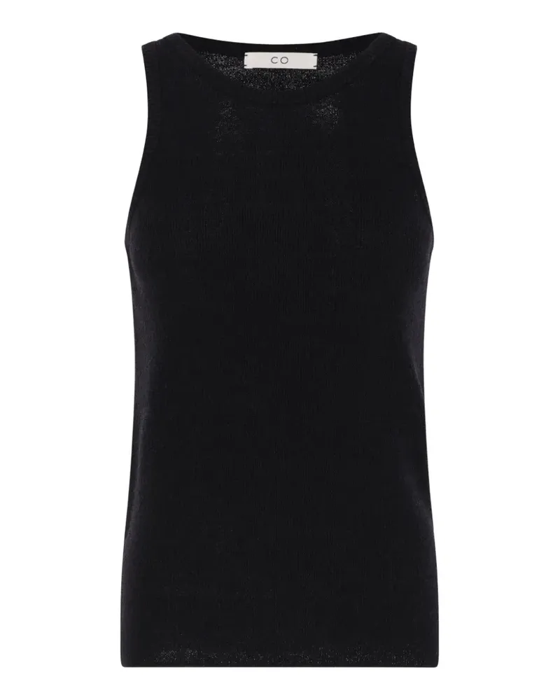 Co ribbed-knit silk-blend top - Schwarz Schwarz