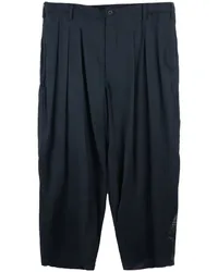 Yohji Yamamoto Tapered-Bundfaltenhose mit Print Schwarz