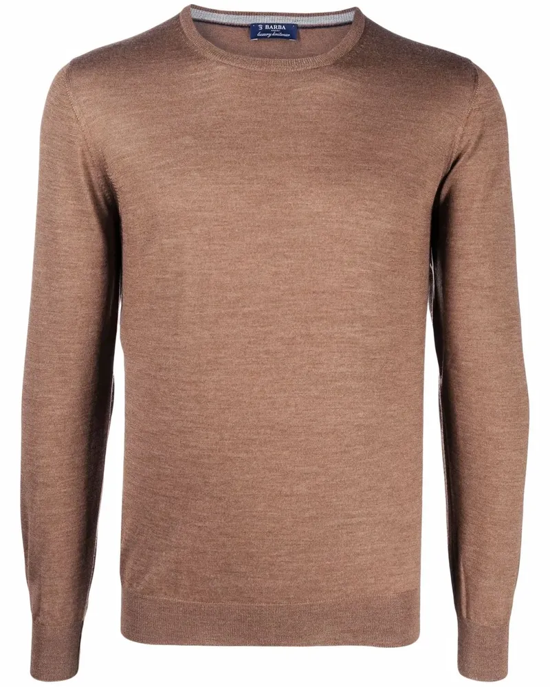 BARBA Fein gestrickter Pullover - Braun Braun