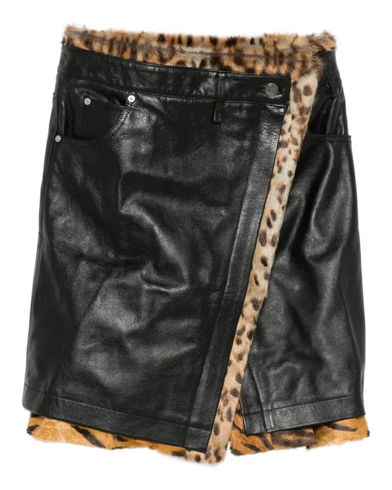 Martine Rose fur-trim wrap skirt - Schwarz Schwarz