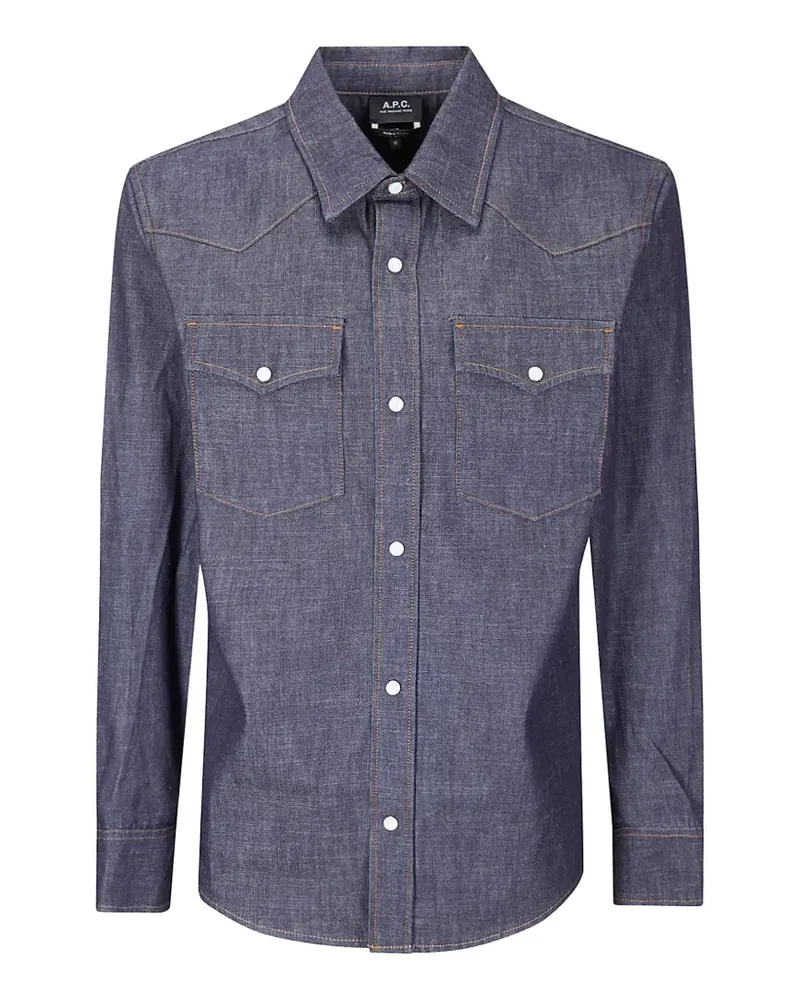 A.P.C. Klassisches Westernhemd - Blau Blau