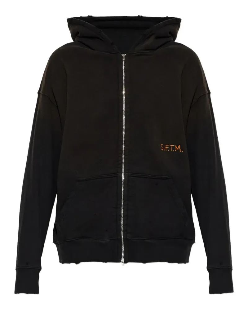 Song For The Mute graphic-print zip-up hoodie - Schwarz Schwarz