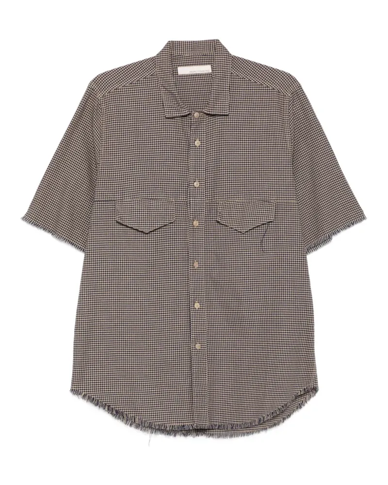 Original Vintage Style gingham frayed-edge shirt - Blau Blau