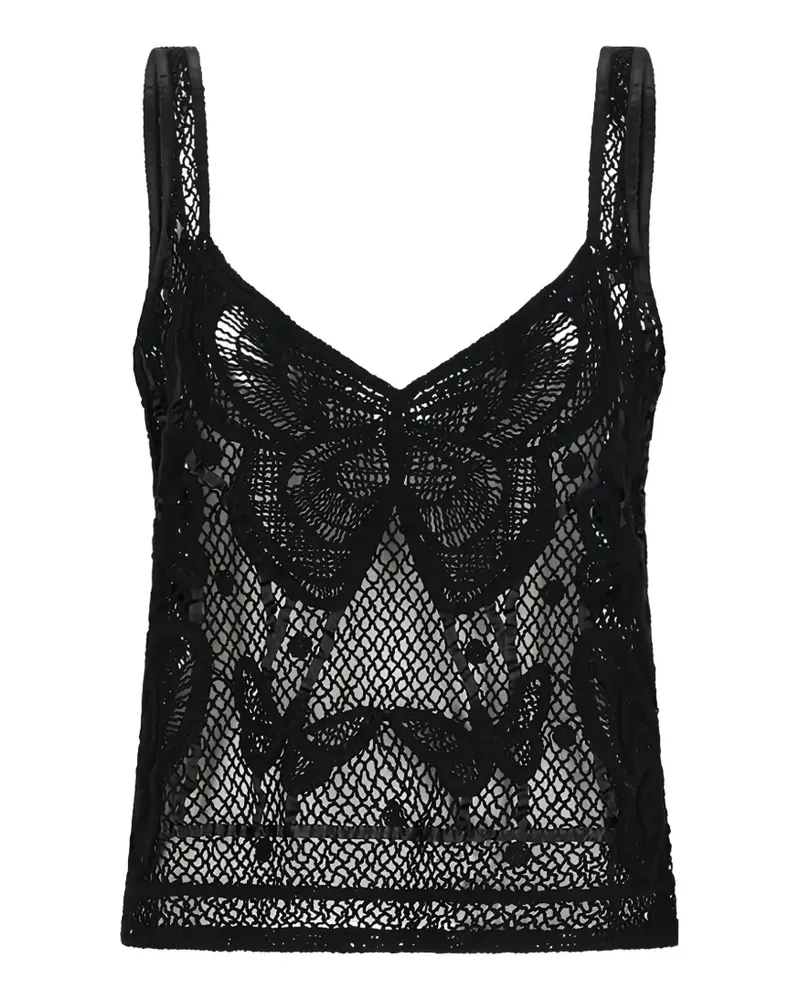 Blumarine macramé top - Schwarz Schwarz