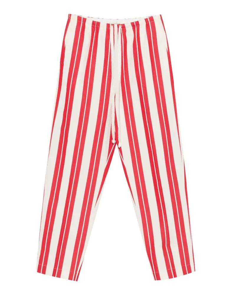 forte_forte striped drawstring-fastening trousers - Rot Rot
