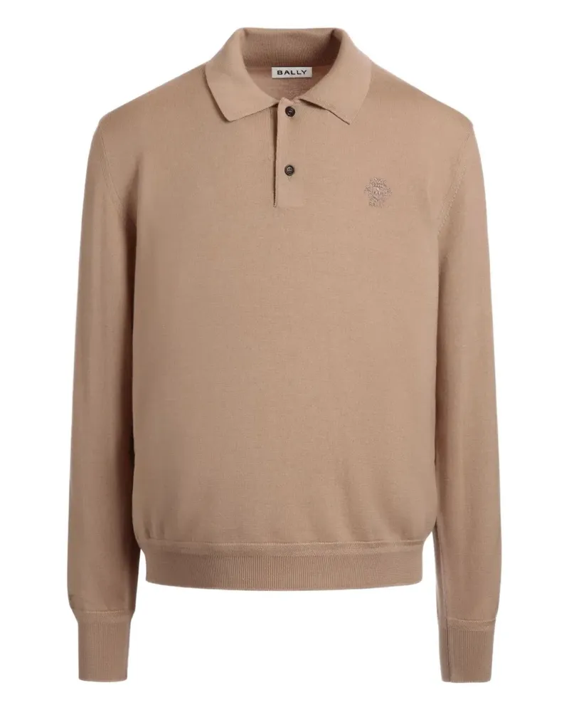 Bally Langärmeliges Poloshirt - Nude Nude