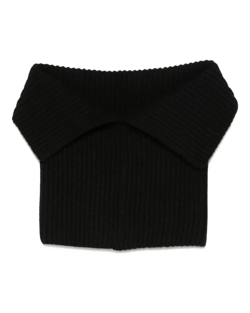 Uma Wang Gerippter Strickschal - Schwarz Schwarz