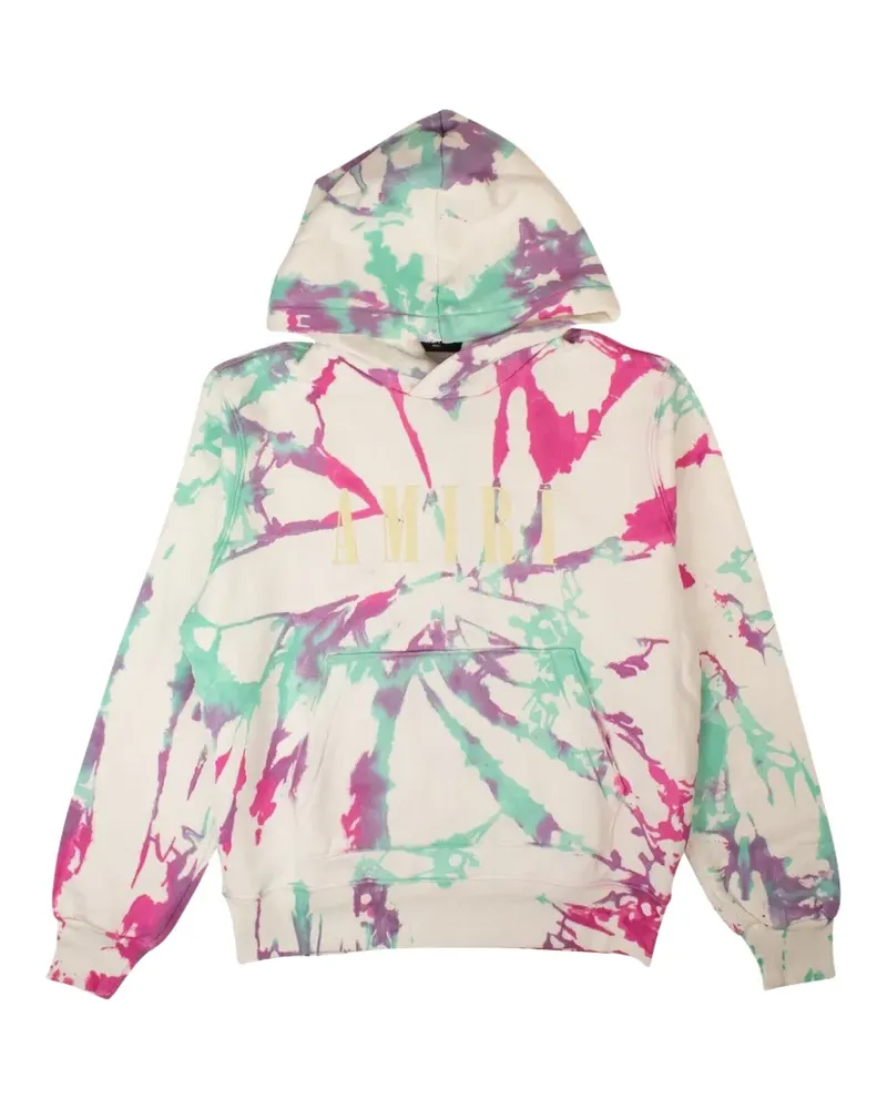 Amiri logo-print tie-dye hoodie - Weiß Weiß