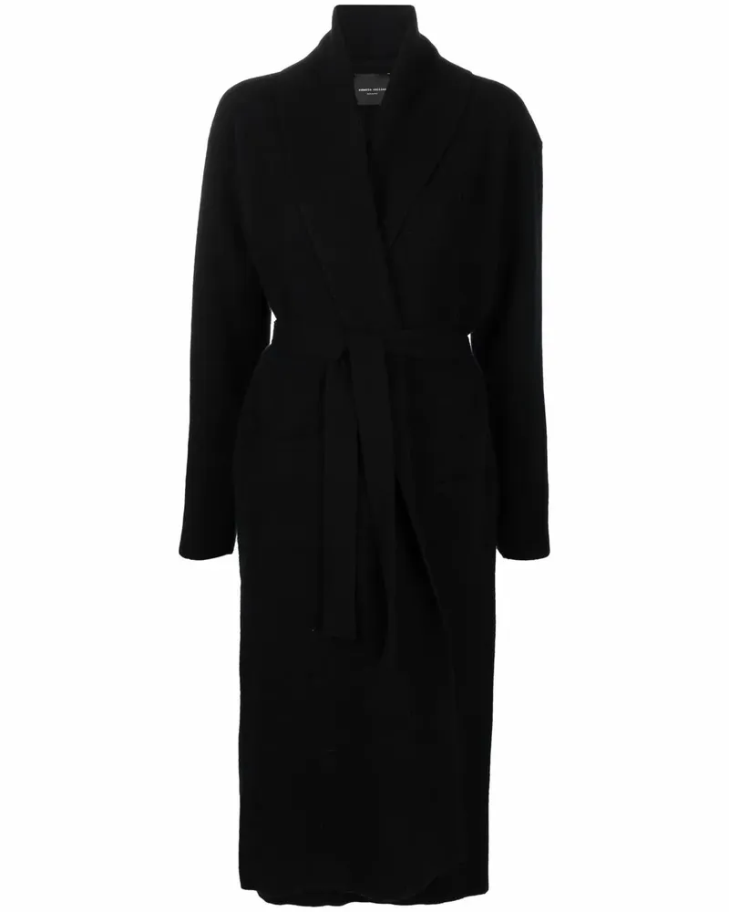 Roberto Collina Mantel mit Gürtel - Schwarz Schwarz