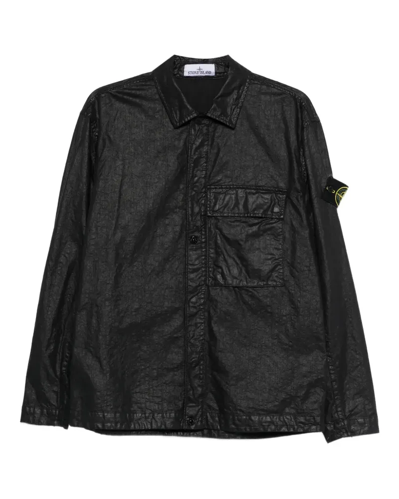 Stone Island Hemdjacke mit Tasche - Schwarz Schwarz