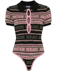 Versace Jeans Gestreifter Jacquard-Body Schwarz