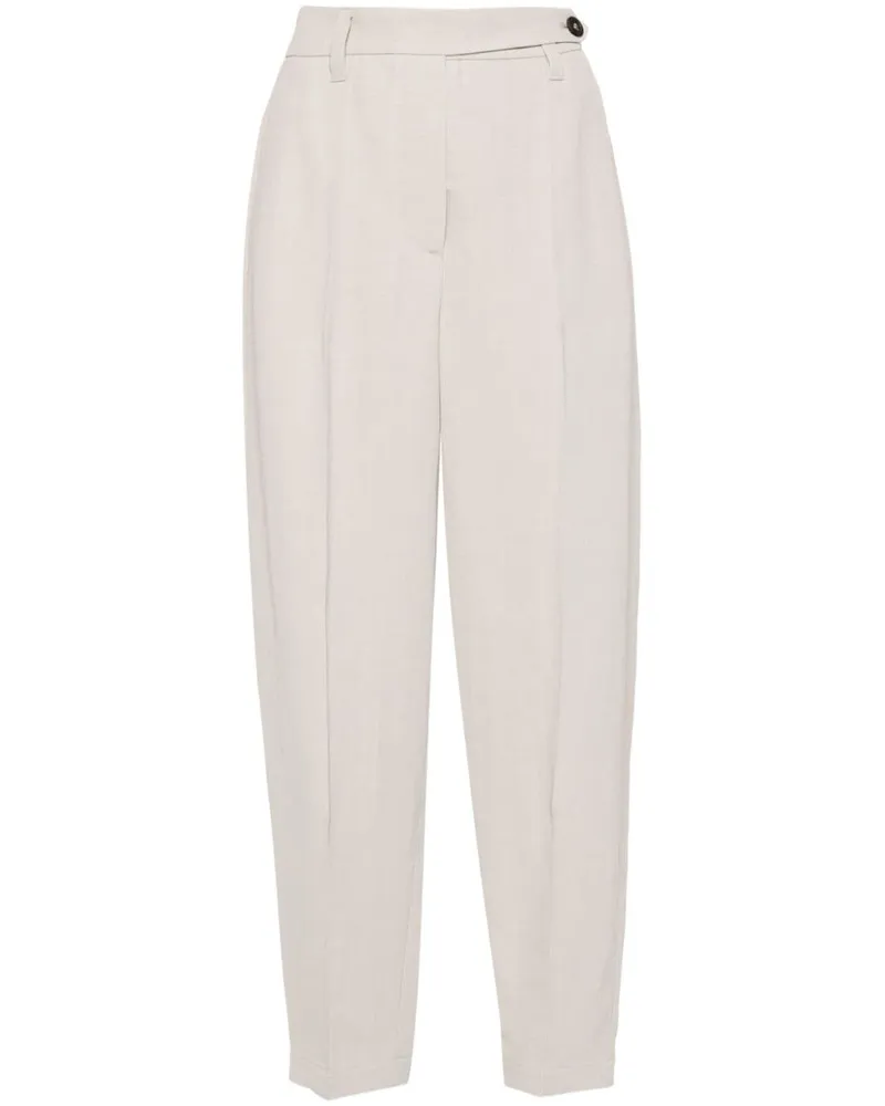 Brunello Cucinelli Tapered-Hose mit hohem Bund - Nude Nude