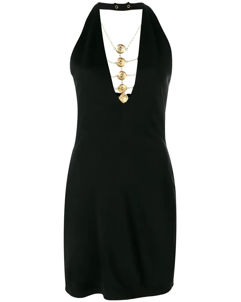 Balmain Kleid mit V-Ausschnitt - Schwarz Schwarz