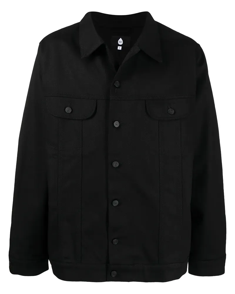 DUO Ltd Jeansjacke mit Knopfleiste - Schwarz Schwarz