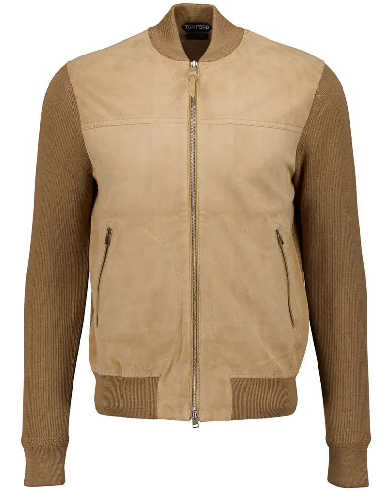 Tom Ford Bomberjacke aus Wildleder - Nude Nude