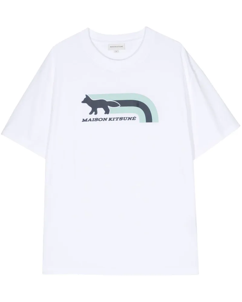 Kitsuné T-Shirt mit Flash Fox-Print Weiß