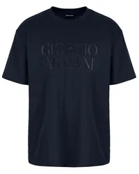 Giorgio Armani T-Shirt mit Logo-Stickerei Blau