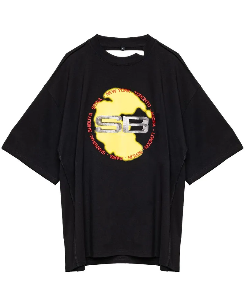 Spencer Badu T-Shirt mit Logo-Print - Schwarz Schwarz