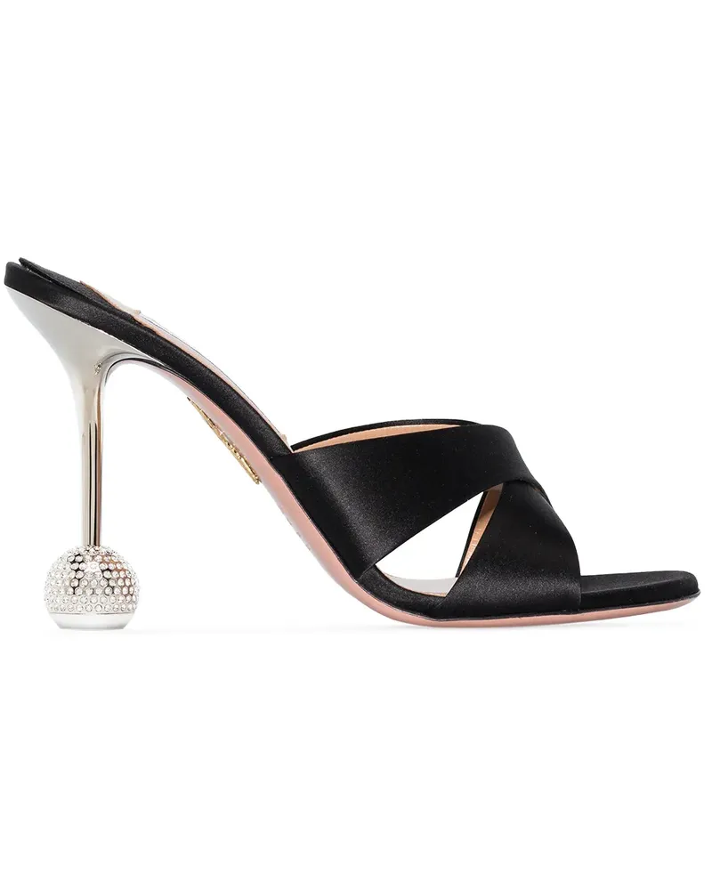 Aquazzura Yes Darling Mules 95mm - Schwarz Schwarz