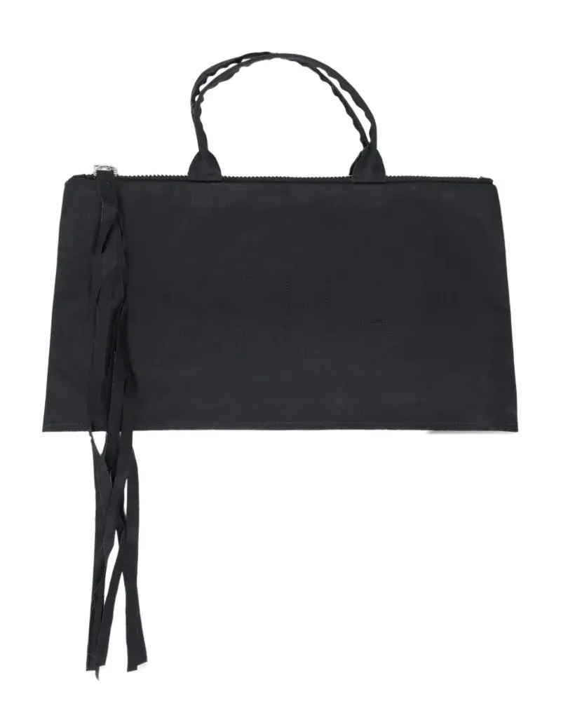 SCHA fringed Carry tote bag - Schwarz Schwarz